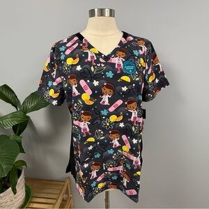 NWT Cherokee Doc McStuffins Scrub Top L Tooniforms Scrubs Medical Uniform